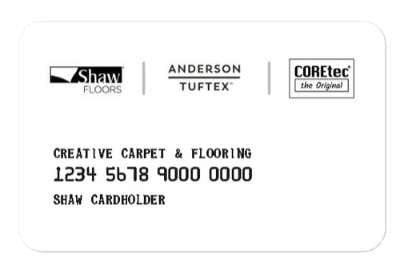 Creative Carpet and Flooring credit card Creative Carpet and Flooring credit card