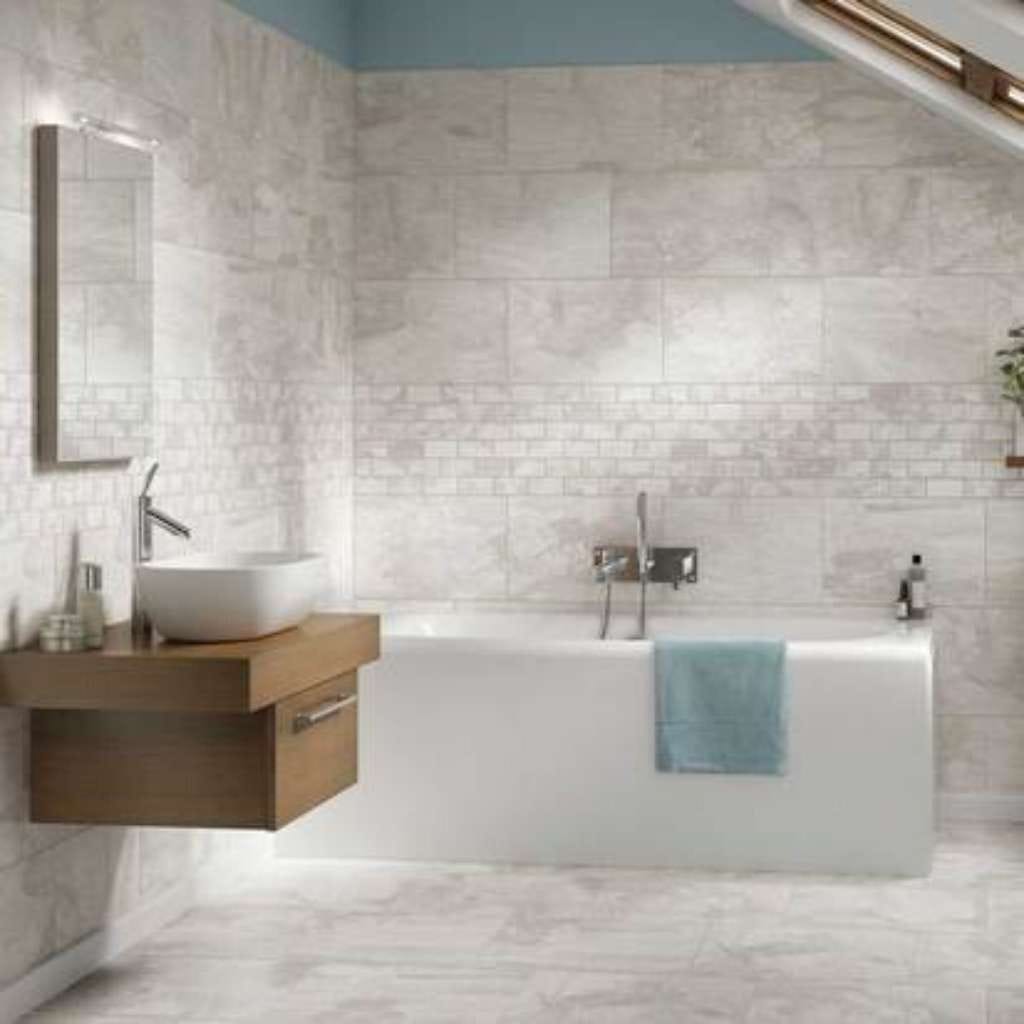 Brand: American Olean | Style: Laurel Heights™ GLAZED PORCELAIN | Color: Gray Summit