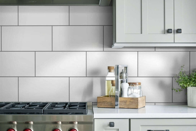 backsplash Shaw Floors Grandeur 8X16 Gloss in White