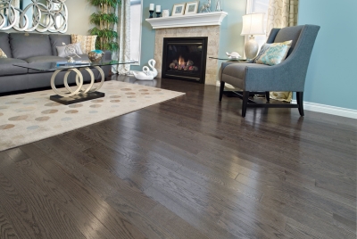 LIVING AREAS Mirage Hardwood Admiration collection in Red Oak Charcoal Smooth Cashmere