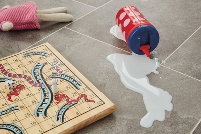 Karndean Knight Tile Gluedown in Grey Riven Slate What Is the Best Flooring for Pets and Kids