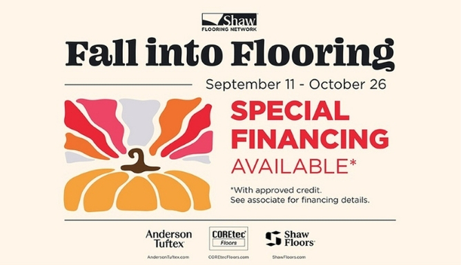 Fall flooring sale special financing at Creative Carpet & Flooring Fall flooring sale special financing at Creative Carpet & Flooring